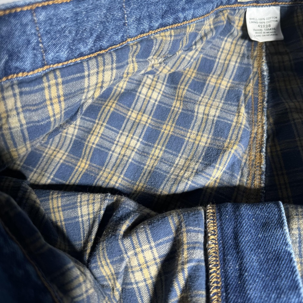 LL Bean Mens Relaxed Fit Flannel Lined Jeans Blue 42x28 (38x27) 139426 - Picture 8 of 10